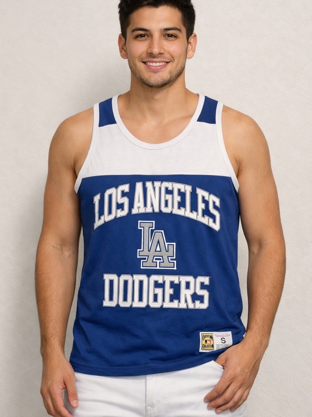 Mitchell & Ness Blue and White Team Tank Top